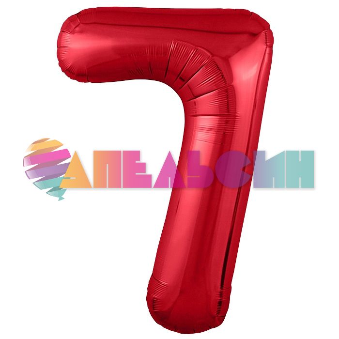 Шар цифра Красный AG40"/102см 7 Slim (Россия) 756331