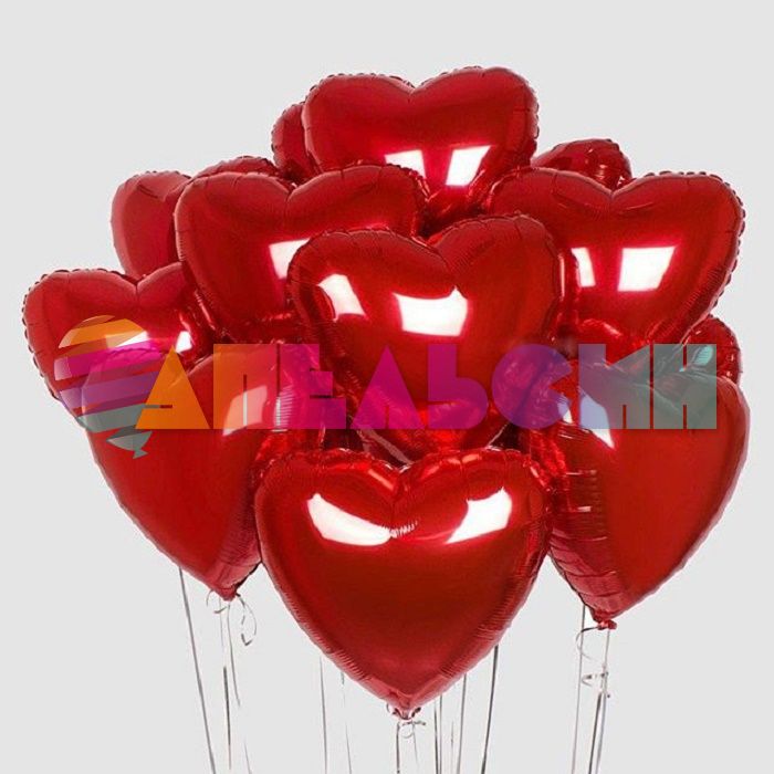 Шар сердце Красный AG19"/48см (Россия) 758083