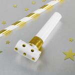 Язык-гудок Горох золото на белом 10шт/уп бумага 3939322