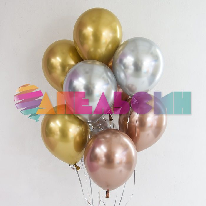 Шар хром Розовое золото Ш12"/30см 50шт/уп (Китай) 912108