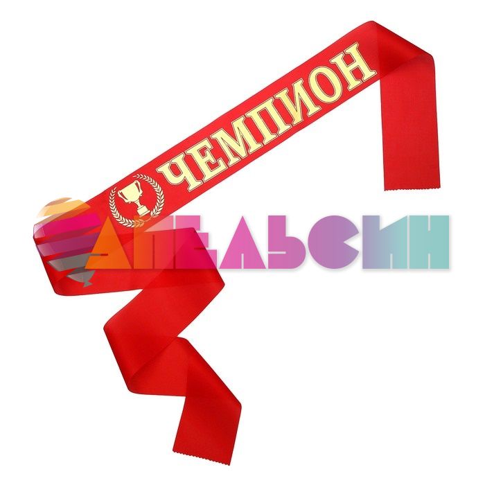 Лента Чемпион 10х180см шелк 50212