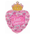 Шар фигура Сердце с короной Welcome little Princess CTI24"/61см (США) 434249HV