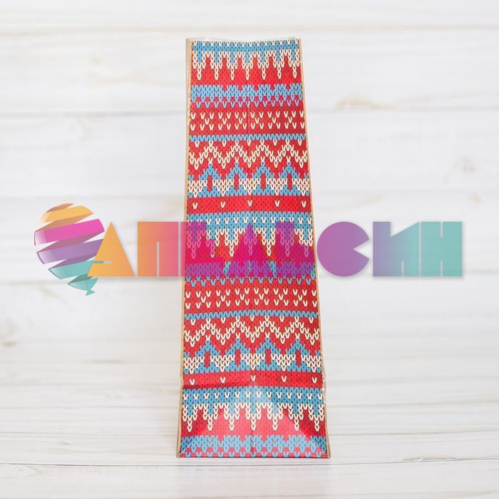 Пакет Новогодние игрушки 10х20х7см крафт 2449778