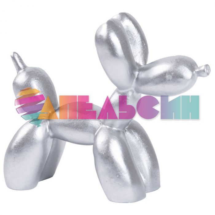 Фигурка Собачка из шаров серебро 9,5х11х4,5см полистоун 1302-1634