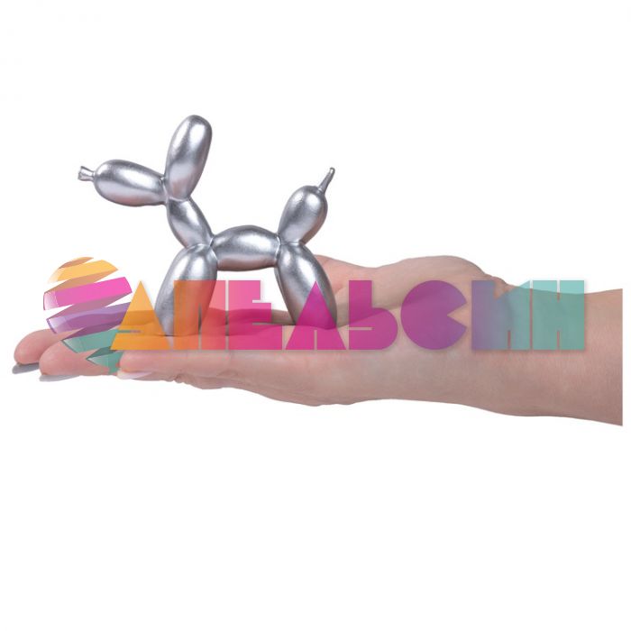 Фигурка Собачка из шаров серебро 9,5х11х4,5см полистоун 1302-1634