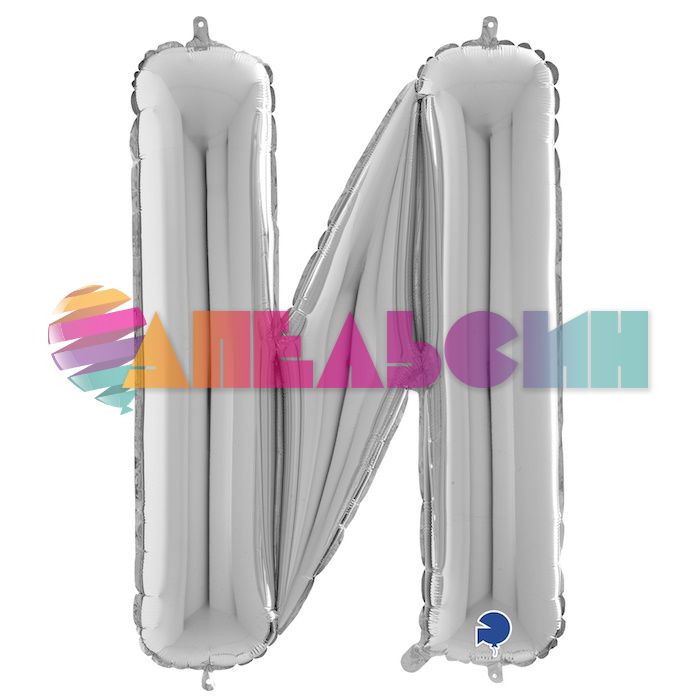 Шар буква G26"/66см Серебро И (Италия) 1207-3779