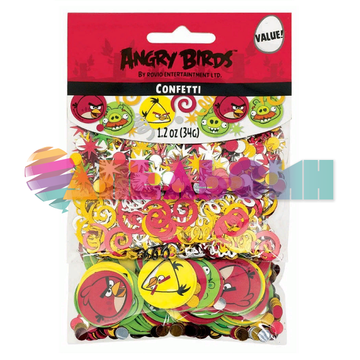 Конфетти Злые птички Angry Birds МИКС 3 вида 34гр пластик 1501-1880-СТОК