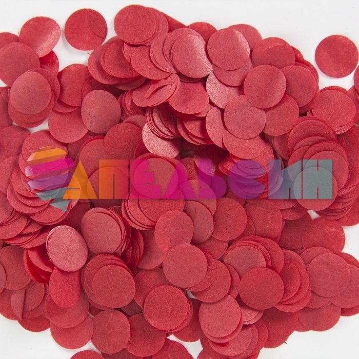 Конфетти Красный круг 1см 50гр тишью 6015235