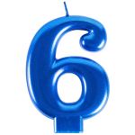 Свеча для торта Синий металлик 6 1502-6110