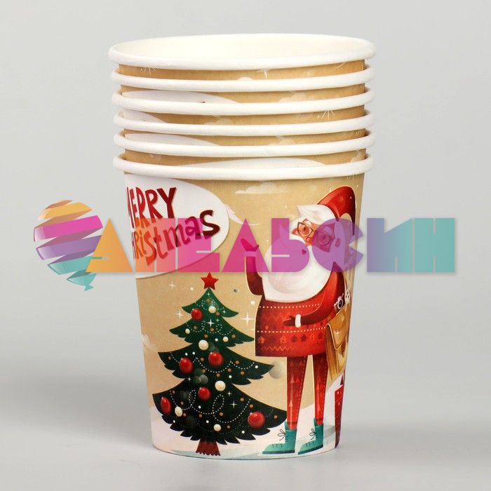 Стакан Merry Christmas 250мл 6шт/уп картон 4308739