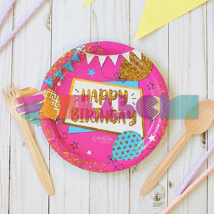 Тарелка HB Флажки 18см 10шт/уп картон 2298429