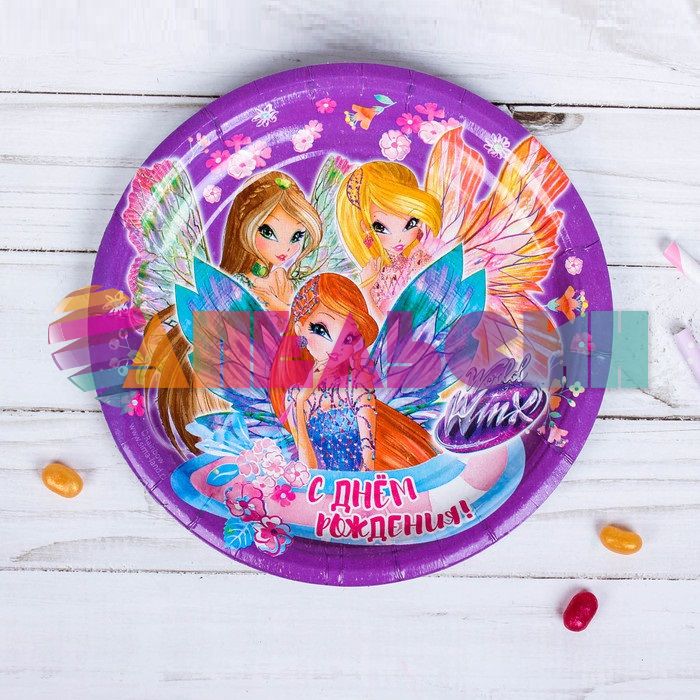 Тарелка Феи Винкс/ Winx С ДР 18см 10шт/уп картон 2873053
