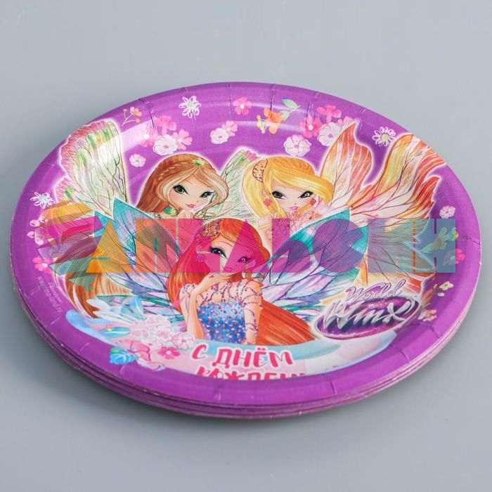 Тарелка Феи Винкс/ Winx С ДР 18см 10шт/уп картон 2873053