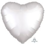 Шар сердце Белый A18"/46см White (США) сатин 1204-0742