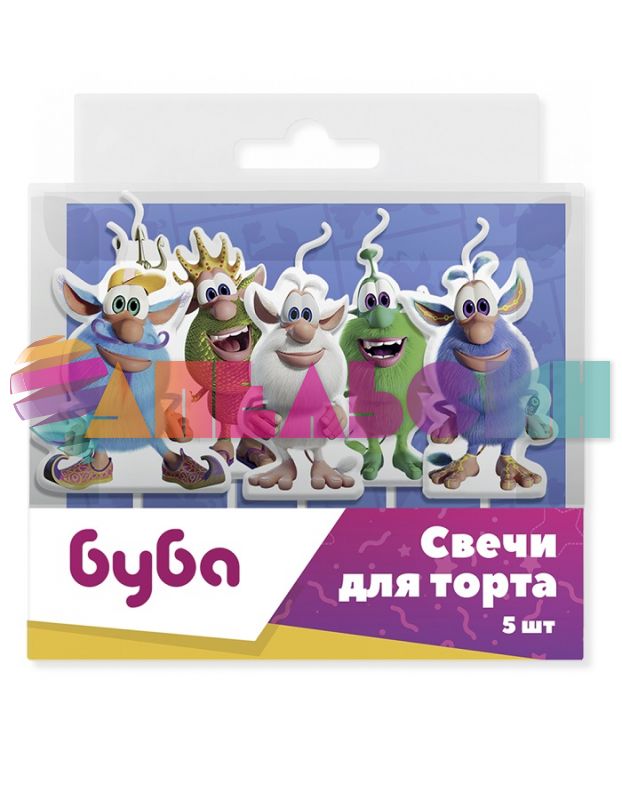 Свеча для торта Буба Играем вместе 4,5см на пике 5шт/уп 50910