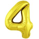 Шар цифра Золото AG40"/102см 4 Slim (Россия) 754634