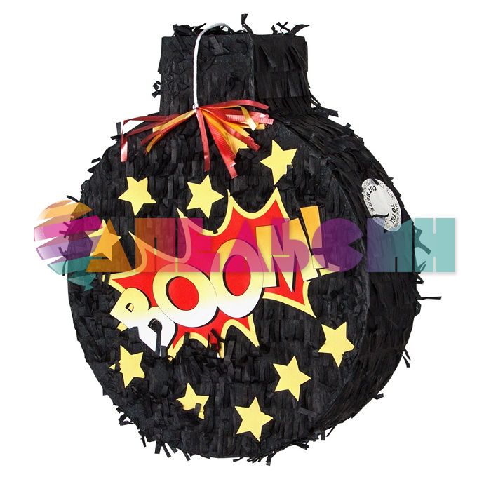 Пиньята Бомба Черный Boom 32х38х10см 6012325-BX