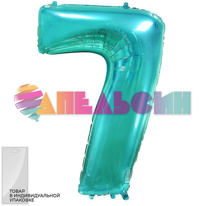 Шар цифра Бирюза F32"/82см Тиффани 7 (Испания) 901817TU-СТОК