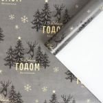 Бумага С НГ Олень в лесу 70х100см 5шт/уп глянец 5155313-5