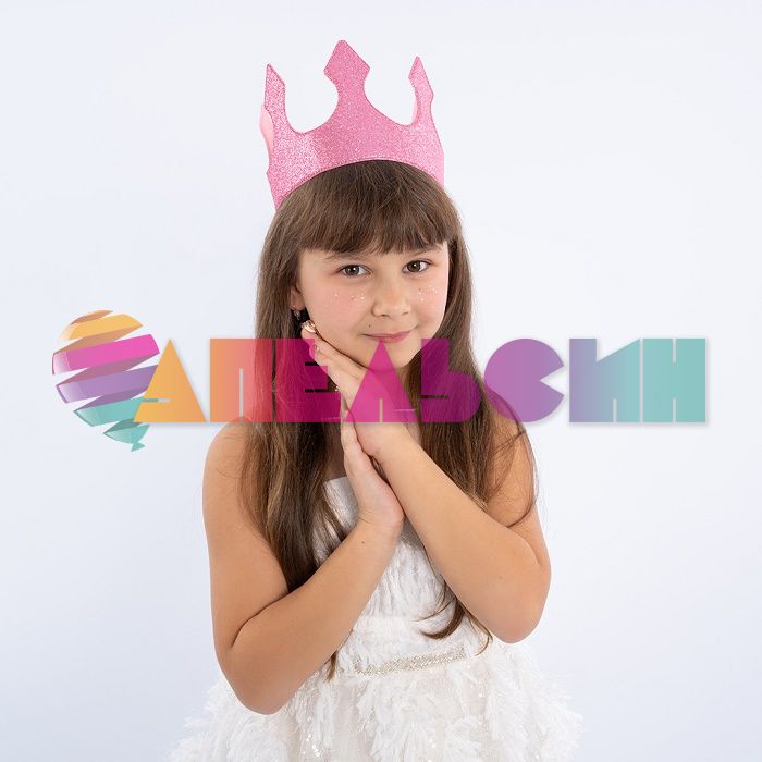 Корона Розовый средневековая 11х59см тканевая 6232372