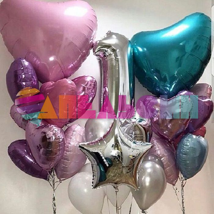 Шар сердце Розовый F32"/81см нежный (Испания) 206500RS
