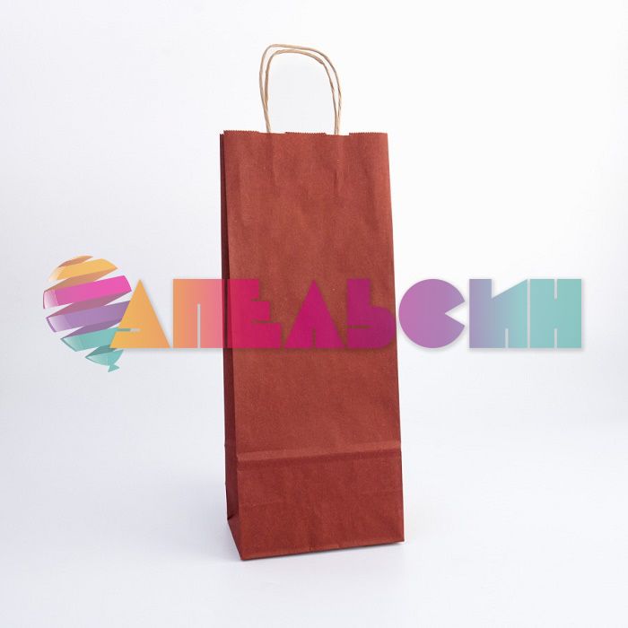 Пакет для бутылки Бордо 33х14х8см крафт 5-1442-СТОК