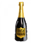 Шар фигура Бутылка Шампанское Let`s Party черный FL40"/102см (Китай) 19652