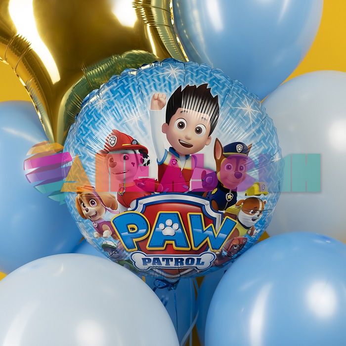 Шар фольга Щенки дружная команда FL18"/46см круг (Китай) 24494