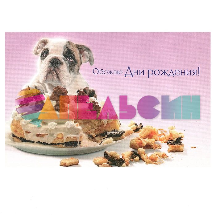 Открытка Обожаю Дни рождения 12х18см 0688.001