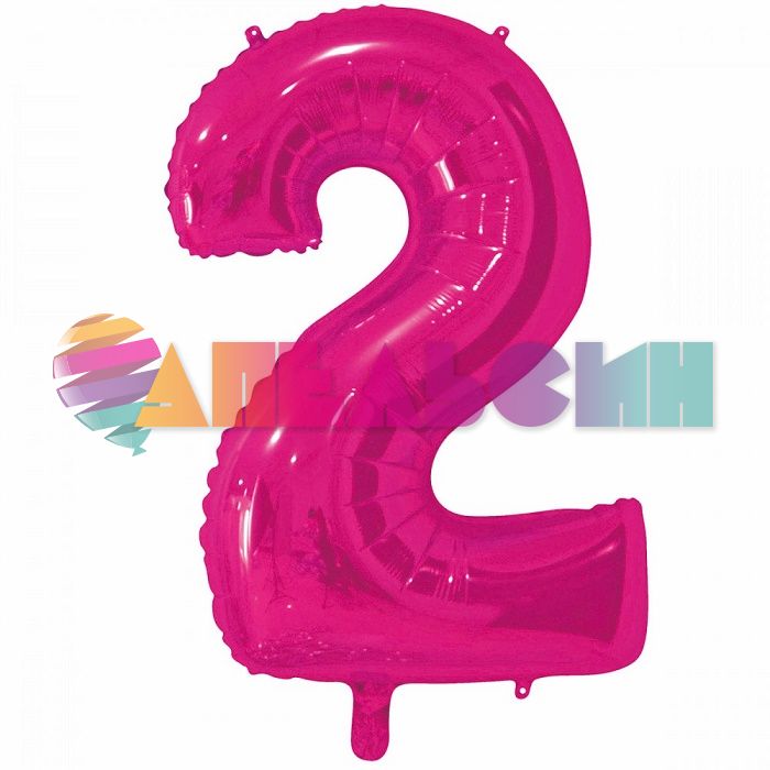 Шар цифра Розовый Е26"/66см фуксия 2 Fuchsia (Китай) 1207-3689