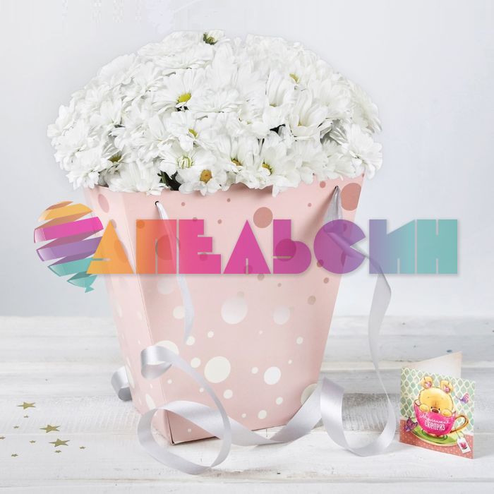 Пакет для цветов Блестящие капли 23х23х13см 3090145