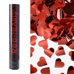 Хлопушка Красный Red HEARTS 30см сердца фольга 823127