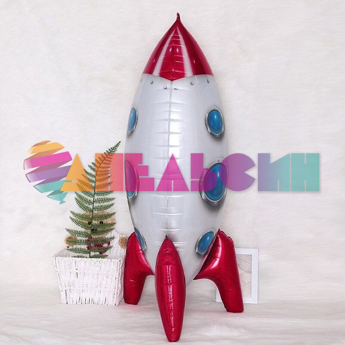 Шар 3D фигура Ракета красный FL32"/81см (Китай) 19727