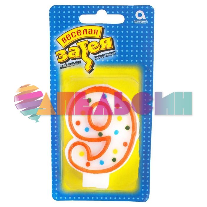 Свеча для торта Конфетти 9 1502-0153