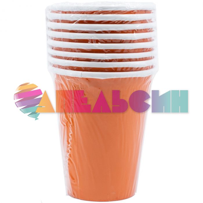 Стакан Оранжевый Orange Peel 266мл 8шт/уп картон 1502-1098
