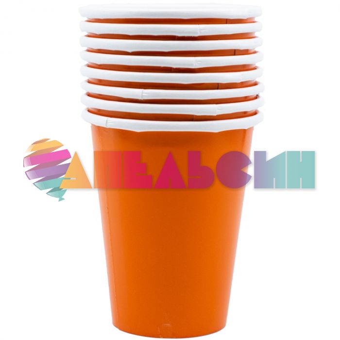 Стакан Оранжевый Orange Peel 266мл 8шт/уп картон 1502-1098