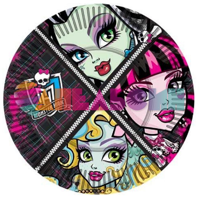 Тарелка Монстер Хай/ Monster High молния 17см 10шт/уп картон 23647