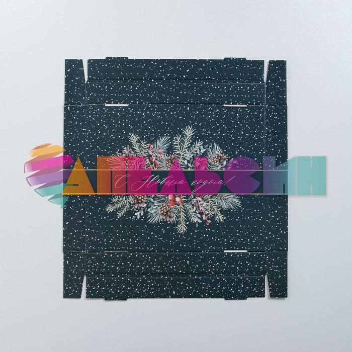 Коробка Новогодние ветки 25,5х31х16см складная 6968980