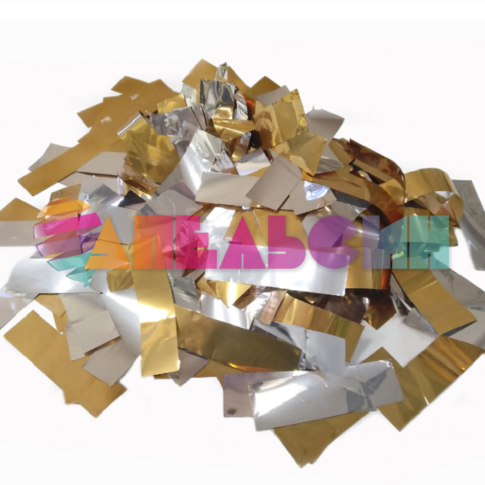 Конфетти Серебро/ Золото прямоугольник 5см фольга 50гр 6014742