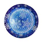 Тарелка Снежинка голография 6шт/уп картон 328872