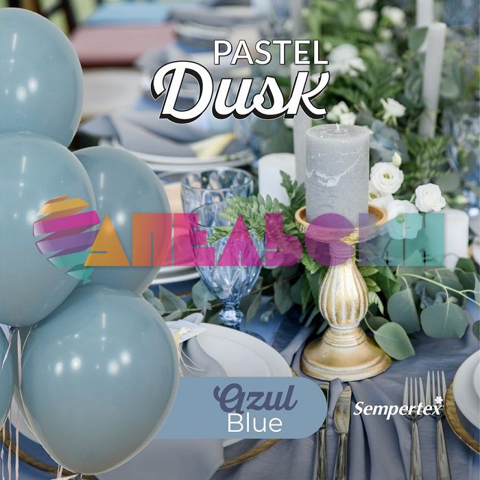 Шар пастель Голубой S09"/23см (041) Azul Blue 100шт/уп (Колумбия) ретро 396767