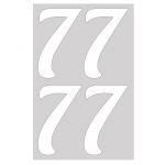 Наклейка цифра Белый 7 13см 4шт/лист 1968-13-бел-7