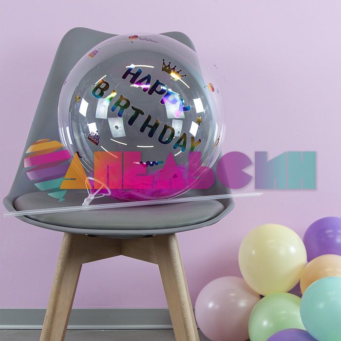 Комплект Палочка и насадка Прозрачный 6х40см для сферы 3D 50шт/уп 6015368