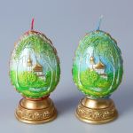 Свеча Яйцо Храм с березкой 6х11см 3031 3041601