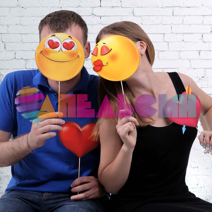 Набор для фотосессий Смайлы Любовь 4шт/уп 1266987