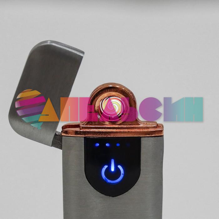 Зажигалка Авилес серебро спиральная сенсор 3х8см электро USB 5066589