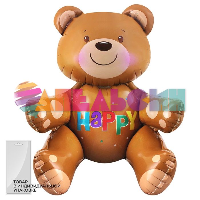 Шар ХОД Мишка FL20"/51см сидячий (Китай) воздух 15198