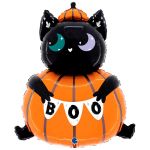 Шар фигура Кот в тыкве BOO G26"/66см (Италия) 1207-5981