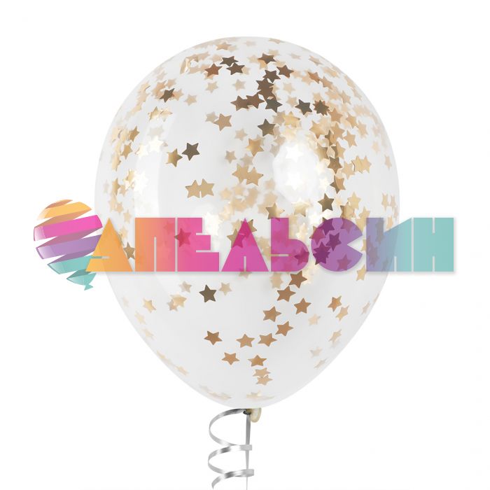 Конфетти Золото хром звезда 1,5см фольга 50гр 6015353