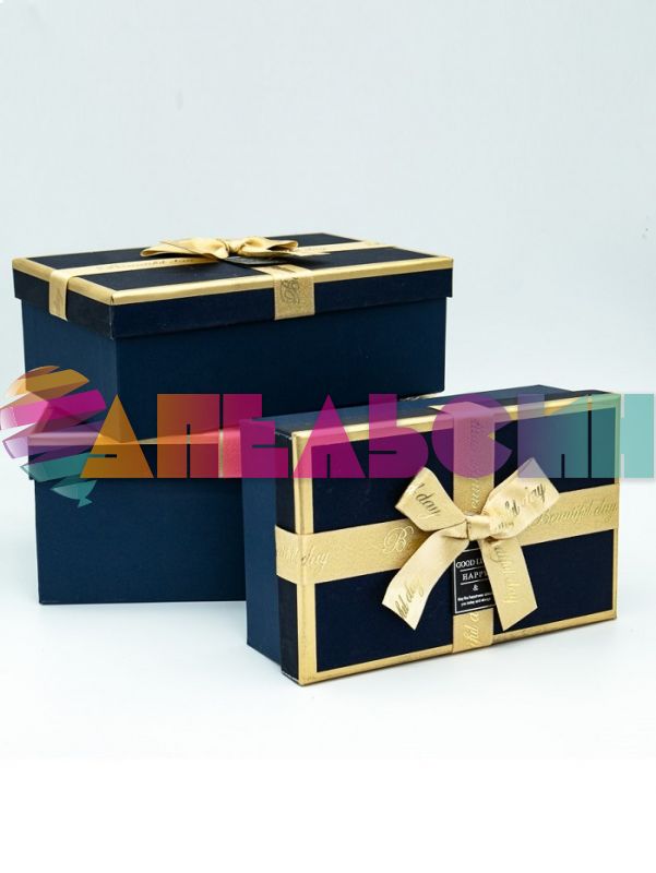 Коробка Синий с бантом 16х23х9,8см Ч34923-2